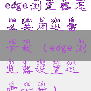 edge浏览器怎么关闭迅雷下载(edge浏览器设置迅雷下载)
