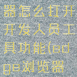 edge浏览器怎么打开开发人员工具功能(edge浏览器开发版)