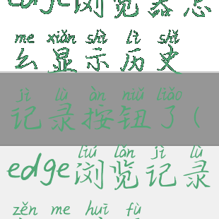 edge浏览器怎么显示历史记录按钮了(edge浏览记录怎么恢复)