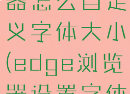 edge浏览器怎么自定义字体大小(edge浏览器设置字体)