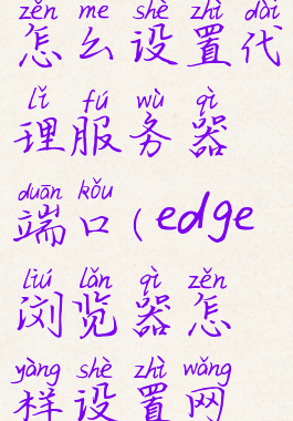 edge浏览器怎么设置代理服务器端口(edge浏览器怎样设置网络代理)