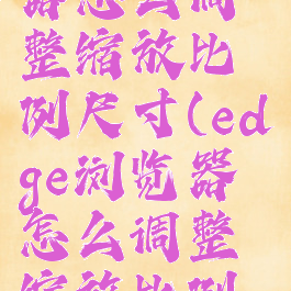 edge浏览器怎么调整缩放比例尺寸(edge浏览器怎么调整缩放比例尺寸设置)