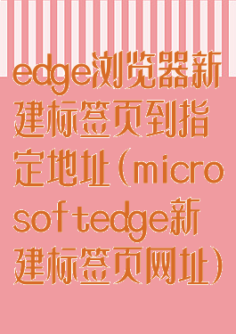 edge浏览器新建标签页到指定地址(microsoftedge新建标签页网址)