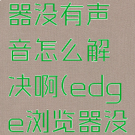 edge浏览器没有声音怎么解决啊(edge浏览器没有反应)