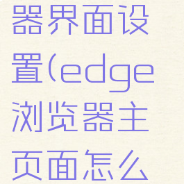 edge浏览器界面设置(edge浏览器主页面怎么设置)