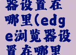 edge浏览器设置在哪里(edge浏览器设置在哪里打开)