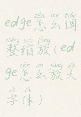 edge怎么调整缩放(edge怎么放大字体)