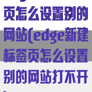 edge新建标签页怎么设置别的网站(edge新建标签页怎么设置别的网站打不开)