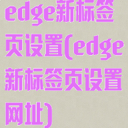 edge新标签页设置(edge新标签页设置网址)