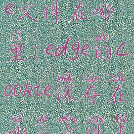 edge的cookie文件在哪里(edge的cookie保存在哪个文件夹)