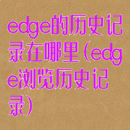 edge的历史记录在哪里(edge浏览历史记录)