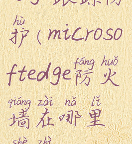 edge跟踪防护(microsoftedge防火墙在哪里设置)