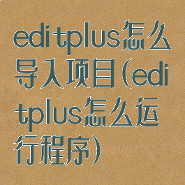 editplus怎么导入项目(editplus怎么运行程序)