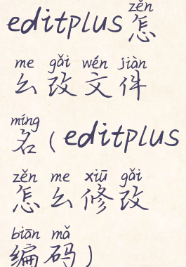 editplus怎么改文件名(editplus怎么修改编码)