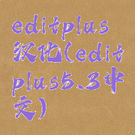 editplus汉化(editplus5.3中文)