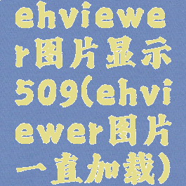 ehviewer图片显示509(ehviewer图片一直加载)