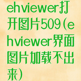 ehviewer打开图片509(ehviewer界面图片加载不出来)