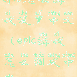 epic怎么游戏设置中文(epic游戏怎么调成中文)