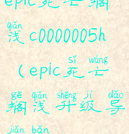 epic死亡搁浅c0000005h(epic死亡搁浅升级导剪版)