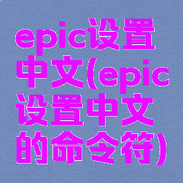 epic设置中文(epic设置中文的命令符)