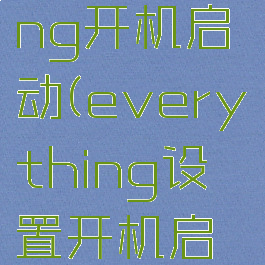 everything开机启动(everything设置开机启动)