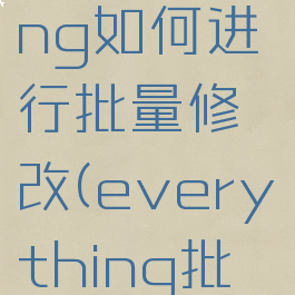 everything如何进行批量修改(everything批量改名)