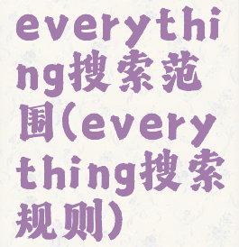everything搜索范围(everything搜索规则)