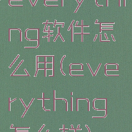 everything软件怎么用(everything怎么样)