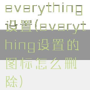 everything设置(everything设置的图标怎么删除)