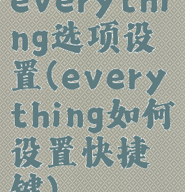 everything选项设置(everything如何设置快捷键)