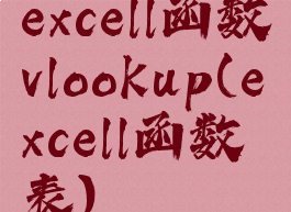 excell函数vlookup(excell函数表)