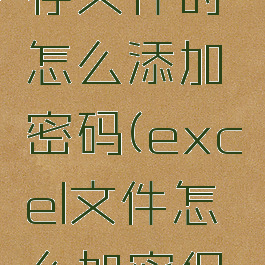 excel保存文件时怎么添加密码(excel文件怎么加密保存)