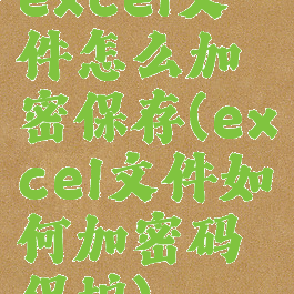 excel文件怎么加密保存(excel文件如何加密码保护)