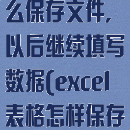 excel表格怎么保存文件,以后继续填写数据(excel表格怎样保存文件格式)