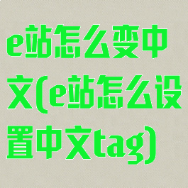 e站怎么变中文(e站怎么设置中文tag)