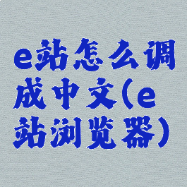 e站怎么调成中文(e站浏览器)