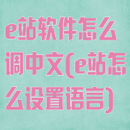 e站软件怎么调中文(e站怎么设置语言)