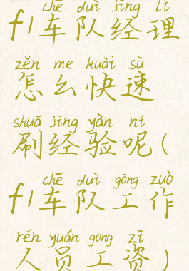 f1车队经理怎么快速刷经验呢(f1车队工作人员工资)