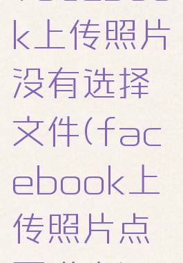 facebook上传照片没有选择文件(facebook上传照片点不进去)