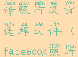 facebook上传照片没有选择文件(facebook照片上传不了)