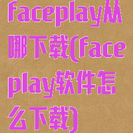 faceplay从哪下载(faceplay软件怎么下载)