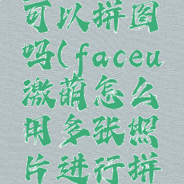face激萌可以拼图吗(faceu激萌怎么用多张照片进行拼图)