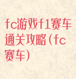 fc游戏f1赛车通关攻略(fc赛车)