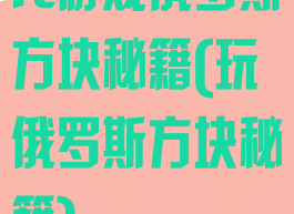 fc游戏俄罗斯方块秘籍(玩俄罗斯方块秘籍)