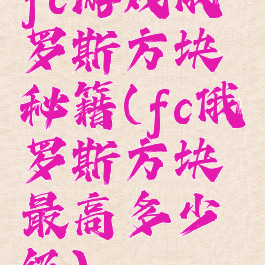 fc游戏俄罗斯方块秘籍(fc俄罗斯方块最高多少级)