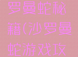 fc游戏沙罗曼蛇秘籍(沙罗曼蛇游戏攻略)