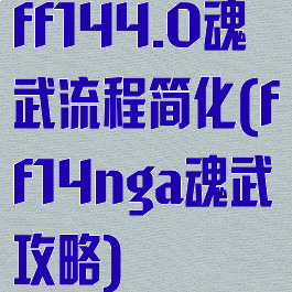ff144.0魂武流程简化(ff14nga魂武攻略)