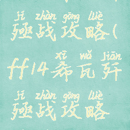 ff14希瓦歼殛战攻略(ff14希瓦歼殛战攻略视频)