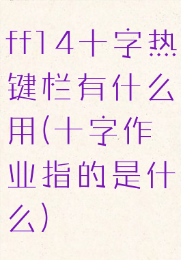 ff14十字热键栏有什么用(十字作业指的是什么)