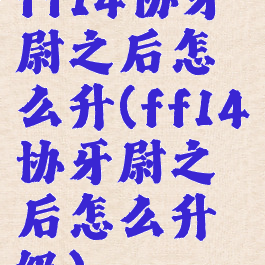 ff14协牙尉之后怎么升(ff14协牙尉之后怎么升级)